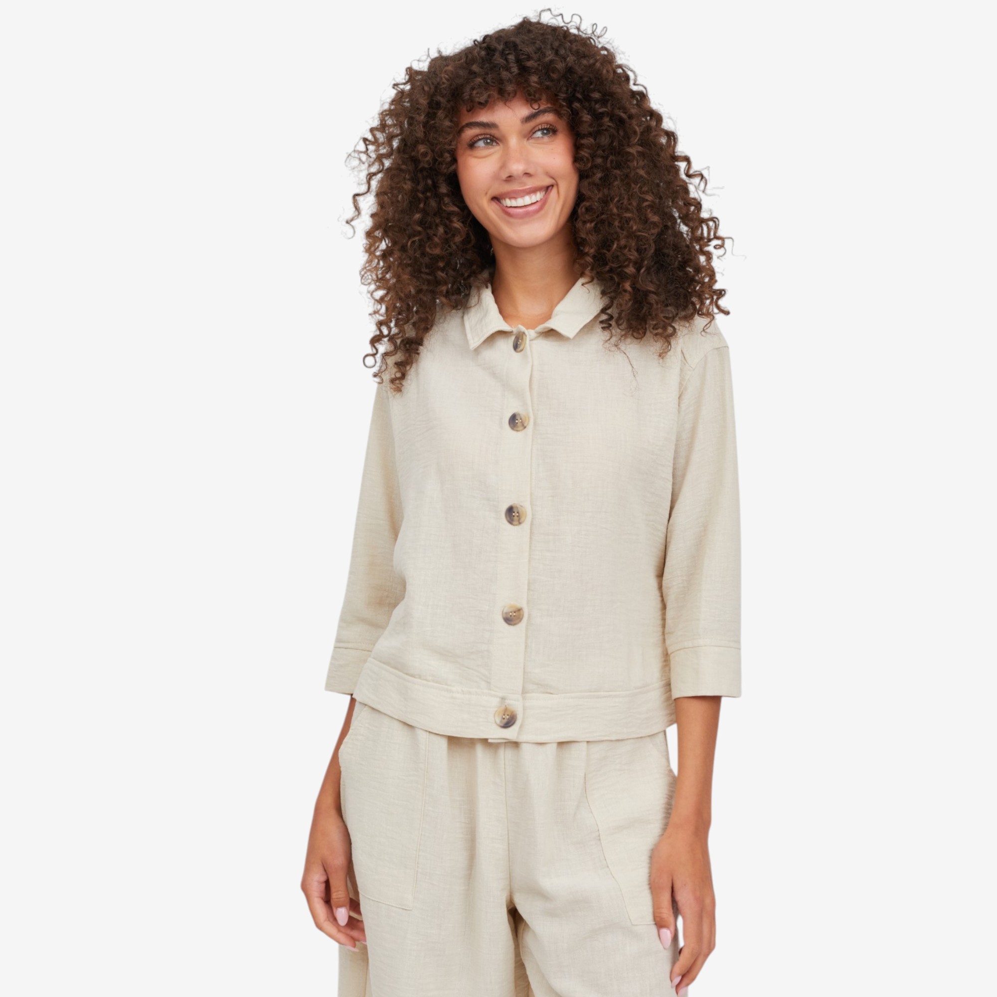 Kim & Co. Linen Feel 3/4 Length Sleeve Light Jacket - TSC.ca