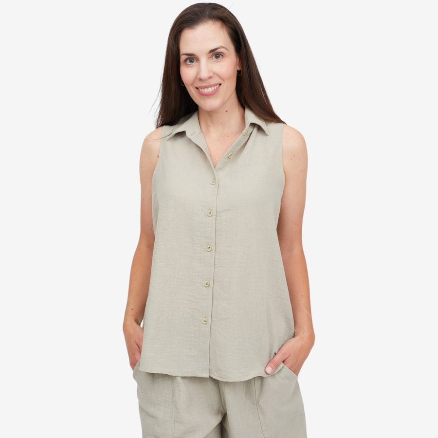 Image 125034_CED.jpg, Product 125-034 / Price $69.99, Kim & Co. Linen Feel Sleeveless Shirt from Kim & Co. on TSC.ca's Fashion department
