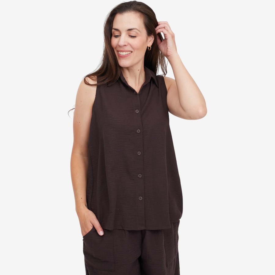 Image 125034_COF.jpg, Product 125-034 / Price $69.99, Kim & Co. Linen Feel Sleeveless Shirt from Kim & Co. on TSC.ca's Fashion department