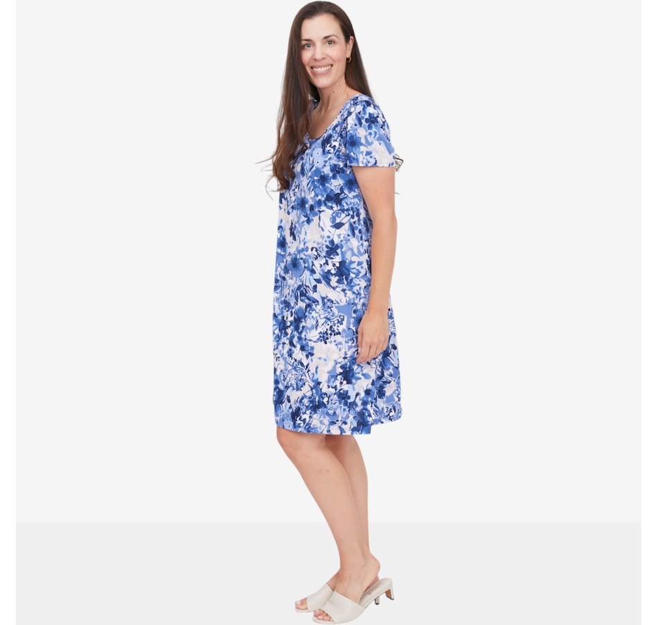 Image 125089_ALTMORE1.jpg, Product 125-089 / Price $87.99, Kim & Co. Printed Brazil Knit Dress with Frill Detail from Kim & Co. on TSC.ca's Fashion department