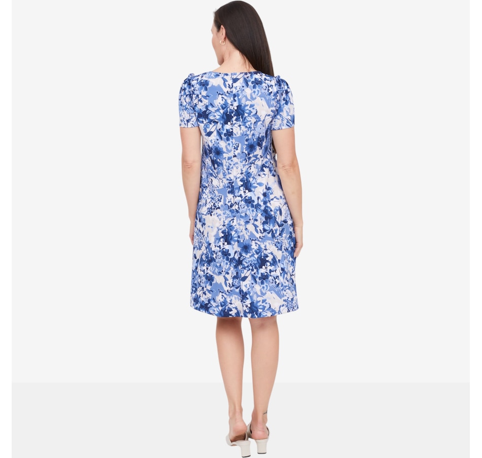 Image 125089_ALTMORE3.jpg, Product 125-089 / Price $87.99, Kim & Co. Printed Brazil Knit Dress with Frill Detail from Kim & Co. on TSC.ca's Fashion department