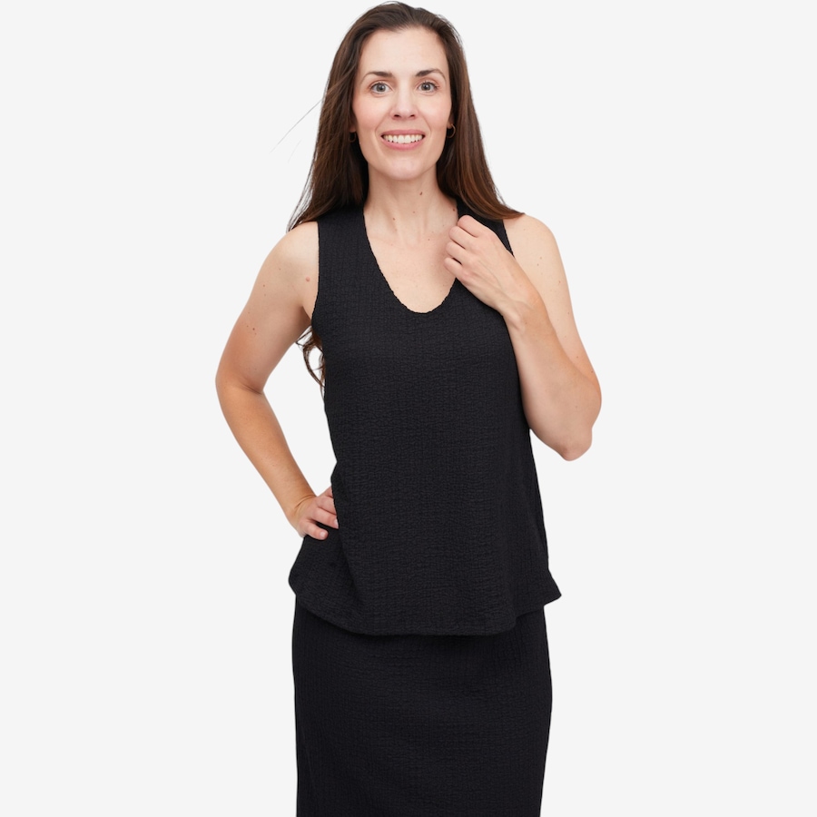 Image 125155_BLK.jpg, Product 125-155 / Price $58.99, Kim & Co. Mini Pop Sleeveless V-Neck Top from Kim & Co. on TSC.ca's Fashion department