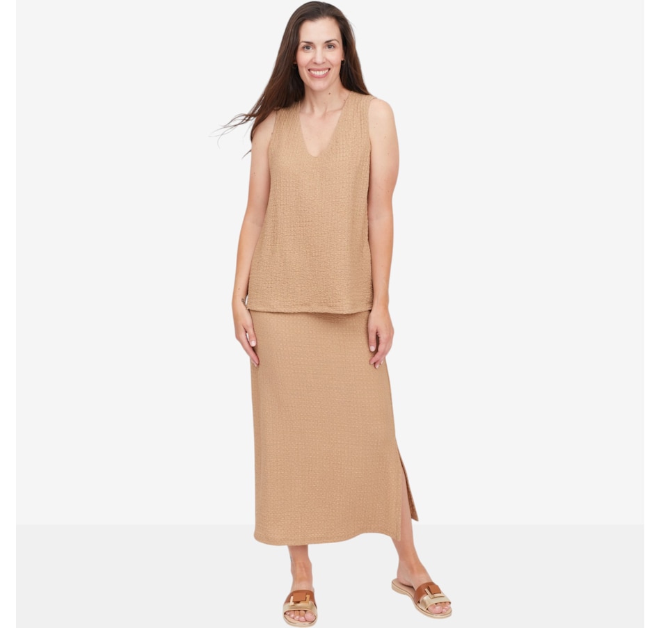 Image 125156_ALTMORE3.jpg, Product 125-156 / Price $57.99, Kim & Co. Mini Pop Midi Skirt with Side Slit from Kim & Co. on TSC.ca's Fashion department
