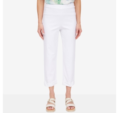 Kim &amp; Co. Deluxe Denim Knit Cuffed Cropped Length Pant