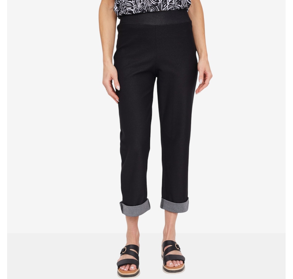 Image 125161_BLK.jpg, Product 125-161 / Price $59.99, Kim & Co. Deluxe Denim Knit Cuffed Cropped Length Pant from Kim & Co. on TSC.ca's Fashion department