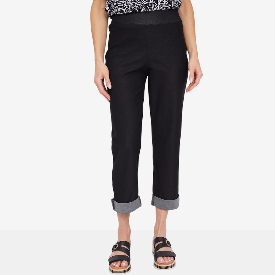 Image 125161_BLK.jpg, Product 125-161 / Price $59.99 - $79.99, Kim & Co. Deluxe Denim Knit Cuffed Cropped Length Pant from Kim & Co. on TSC.ca's Fashion department