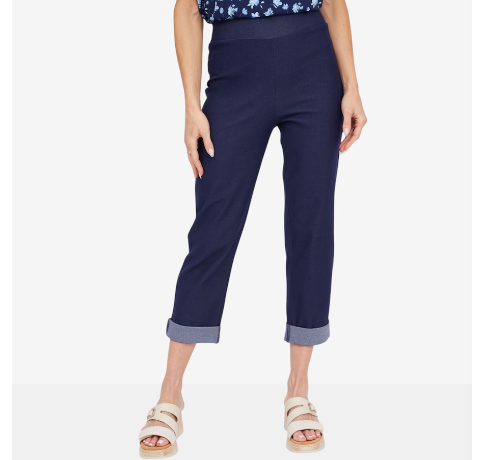 Image 125161_ID.jpg, Product 125-161 / Price $59.99, Kim & Co. Deluxe Denim Knit Cuffed Cropped Length Pant from Kim & Co. on TSC.ca's Fashion department