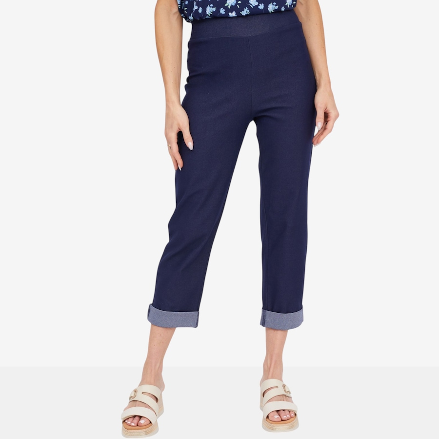 Image 125161_ID.jpg, Product 125-161 / Price $59.99 - $79.99, Kim & Co. Deluxe Denim Knit Cuffed Cropped Length Pant from Kim & Co. on TSC.ca's Fashion department