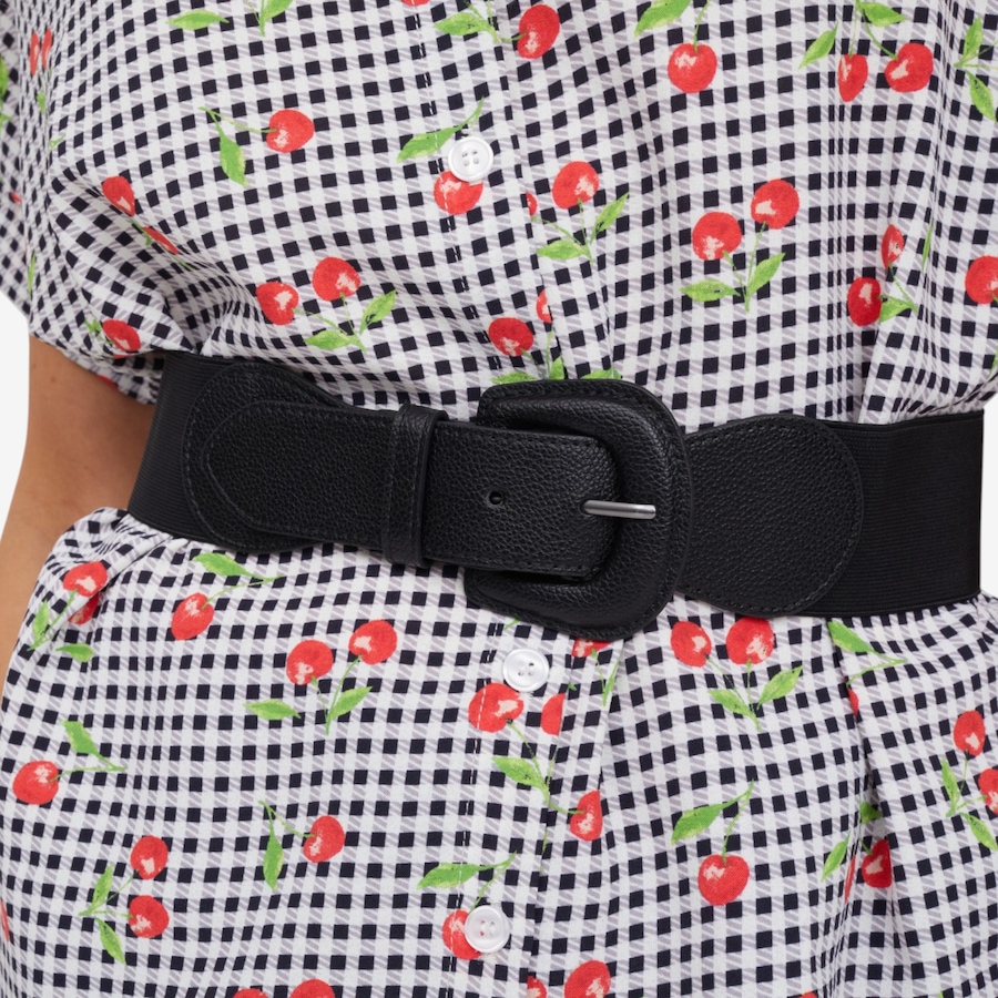 Image 125164_BLK.jpg, Product 125-164 / Price $44.99, Kim & Co. Textured Leather Look Buckle Elastic Belt from Kim & Co. on TSC.ca's Fashion department