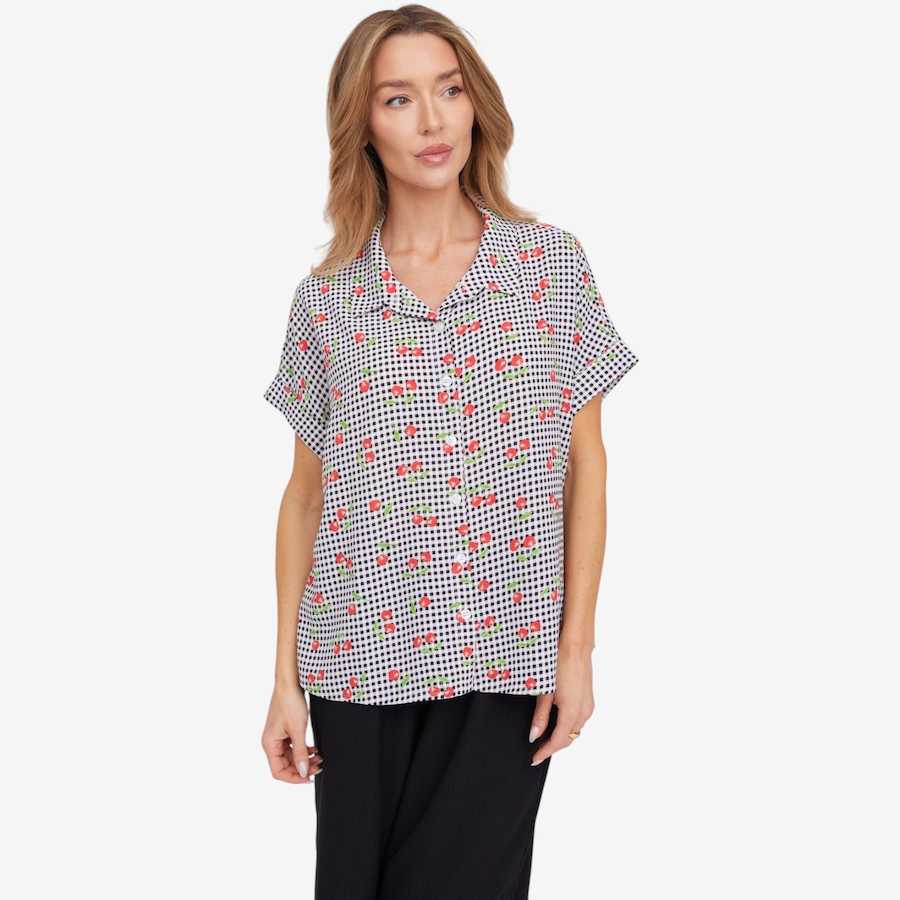 Image 125169_BLKGH.jpg, Product 125-169 / Price $39.88, Kim & Co. Crinkle Poplin Yassi Short Dolman Sleeve Shirt from Kim & Co. on TSC.ca's Fashion department