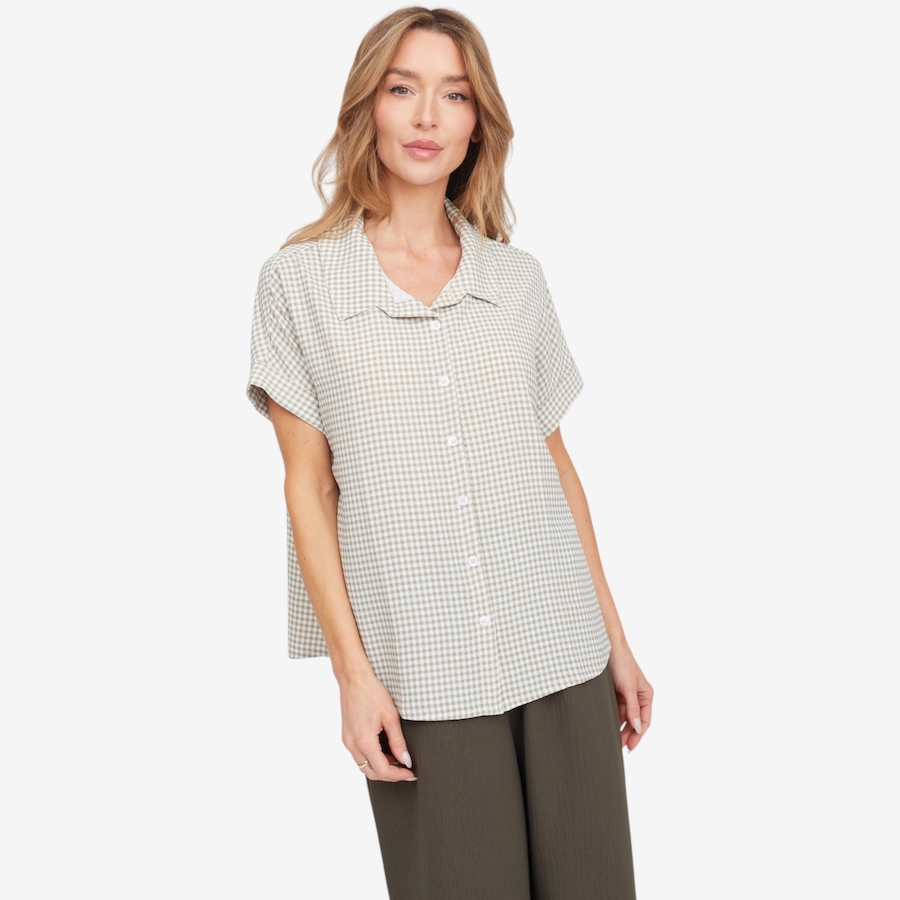 Image 125169_CELGM.jpg, Product 125-169 / Price $39.88, Kim & Co. Crinkle Poplin Yassi Short Dolman Sleeve Shirt from Kim & Co. on TSC.ca's Fashion department