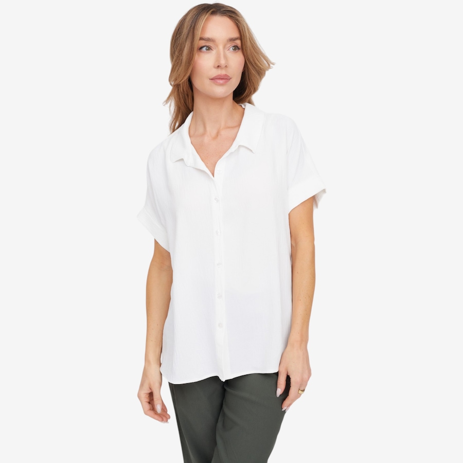 Image 125169_ECR.jpg, Product 125-169 / Price $39.88, Kim & Co. Crinkle Poplin Yassi Short Dolman Sleeve Shirt from Kim & Co. on TSC.ca's Fashion department