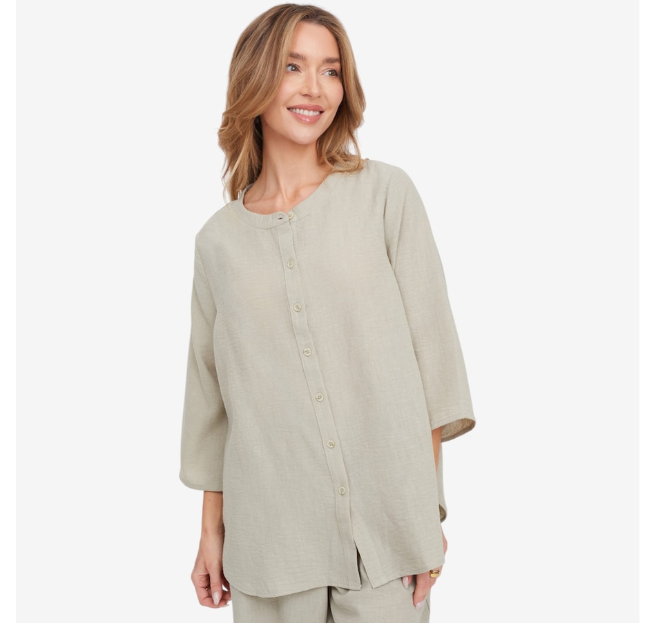 Image 125178_CED.jpg, Product 125-178 / Price $74.99, Kim & Co. Linen Feel 3/4 Length Sleeve Shirt from Kim & Co. on TSC.ca's Fashion department