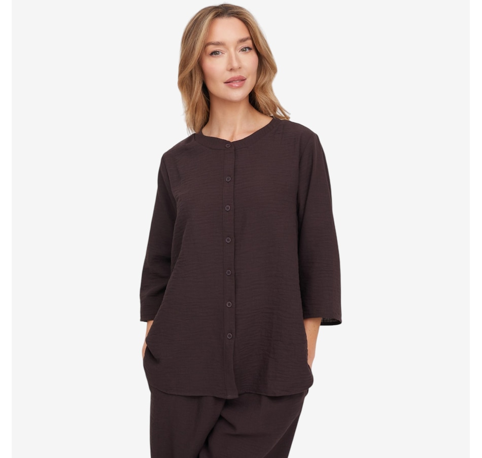 Image 125178_COF.jpg, Product 125-178 / Price $74.99, Kim & Co. Linen Feel 3/4 Length Sleeve Shirt from Kim & Co. on TSC.ca's Fashion department