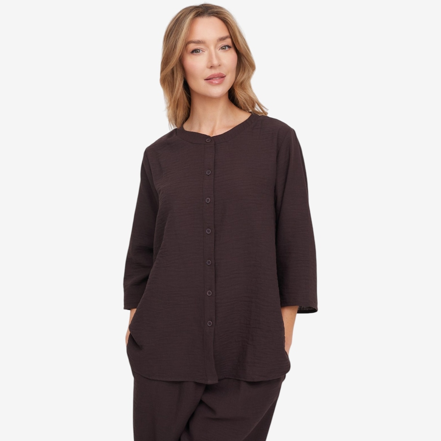 Image 125178_COF.jpg, Product 125-178 / Price $84.99, Kim & Co. Linen Feel 3/4 Length Sleeve Shirt from Kim & Co. on TSC.ca's Fashion department