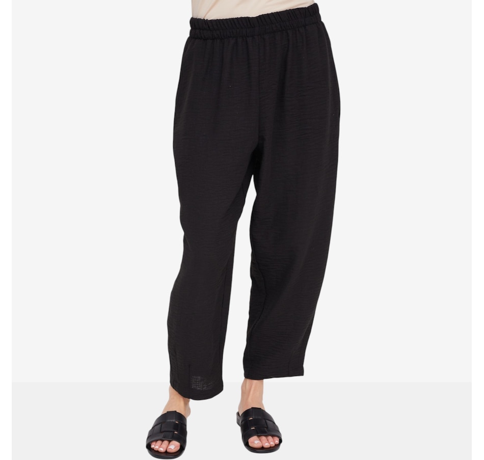 Image 125179_BLK.jpg, Product 125-179 / Price $67.99, Kim & Co. Linen Feel Ankle Length Carrot Pant from Kim & Co. on TSC.ca's Fashion department