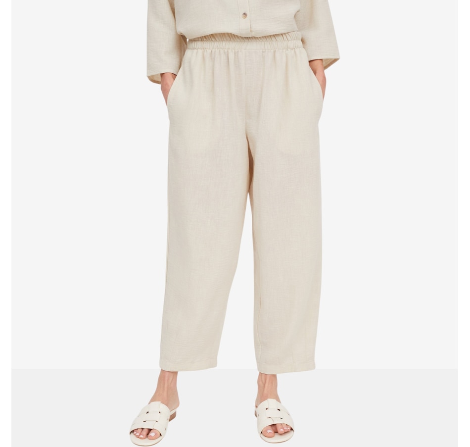 Image 125179_SAN.jpg, Product 125-179 / Price $67.99, Kim & Co. Linen Feel Ankle Length Carrot Pant from Kim & Co. on TSC.ca's Fashion department