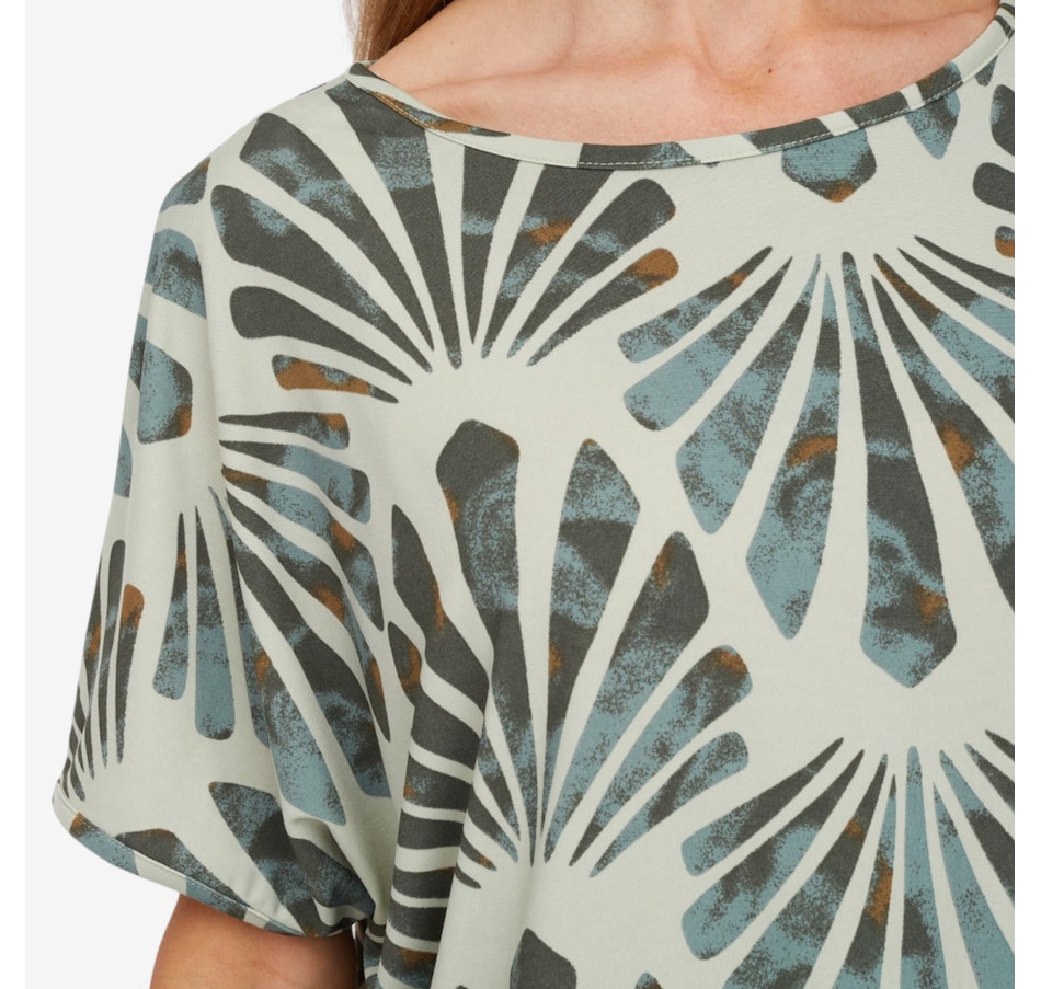 Image 125209_ALTMORE1.jpg, Product 125-209 / Price $49.99, Kim & Co. Printed Brazil Knit Falling Sleeve Top with Drawstring from Kim & Co. on TSC.ca's Fashion department