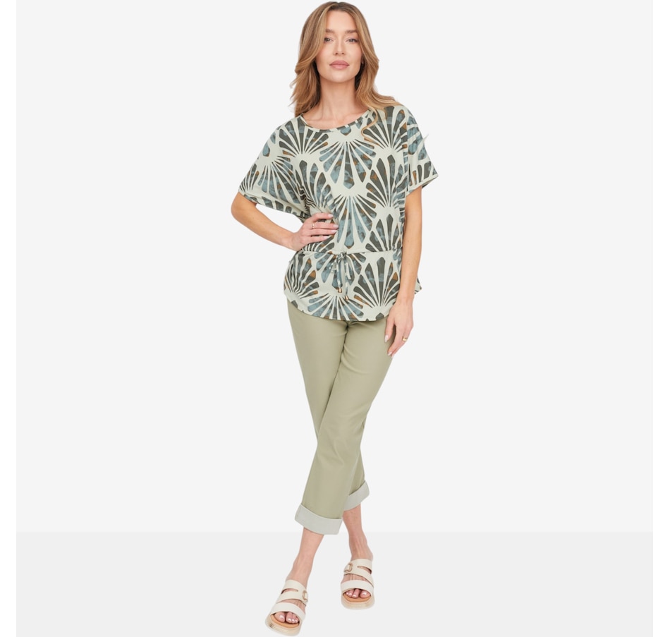 Image 125209_ALTMORE2.jpg, Product 125-209 / Price $49.99, Kim & Co. Printed Brazil Knit Falling Sleeve Top with Drawstring from Kim & Co. on TSC.ca's Fashion department