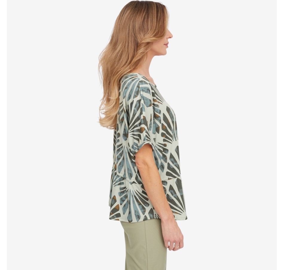 Image 125209_ALTMORE3.jpg, Product 125-209 / Price $49.99, Kim & Co. Printed Brazil Knit Falling Sleeve Top with Drawstring from Kim & Co. on TSC.ca's Fashion department