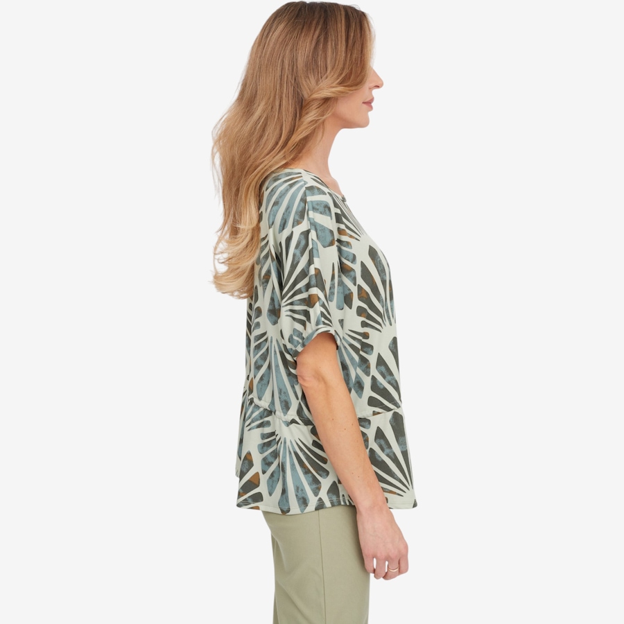 Image 125209_ALTMORE3.jpg, Product 125-209 / Price $64.99, Kim & Co. Printed Brazil Knit Falling Sleeve Top with Drawstring from Kim & Co. on TSC.ca's Fashion department