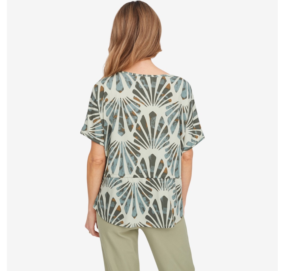 Image 125209_ALTMORE5.jpg, Product 125-209 / Price $49.99, Kim & Co. Printed Brazil Knit Falling Sleeve Top with Drawstring from Kim & Co. on TSC.ca's Fashion department