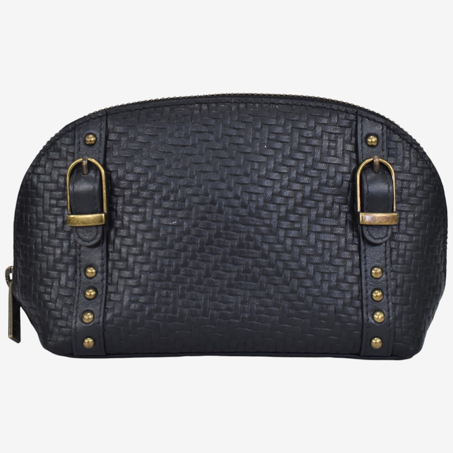 Image 125337_EMBLK.jpg, Product 125-337 / Price $82.00, Anuschka Heritage Leather Zippered Cosmetic Pouch from Anuschka Handbags on TSC.ca's Beauty department