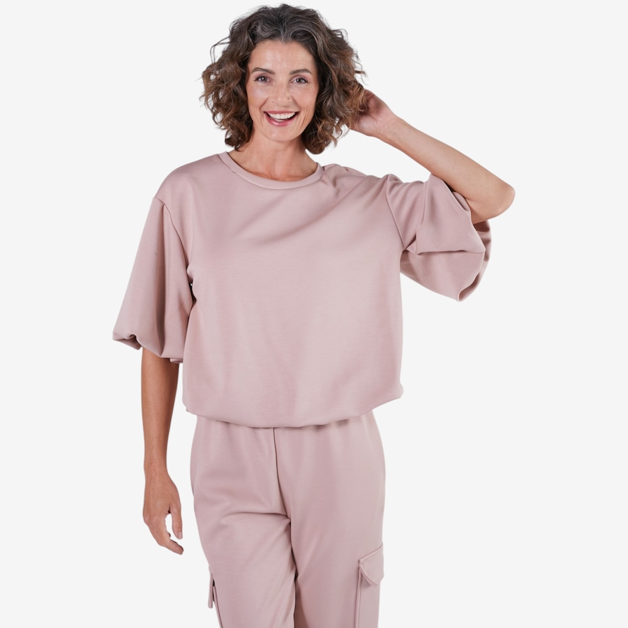 Image 125404_PETA.jpg, Product 125-404 / Price $74.99, M Made In Italy Knit Crew Neck Sweatshirt with Bubble Sleeve and Hem from M Made in Italy on TSC.ca's Fashion department