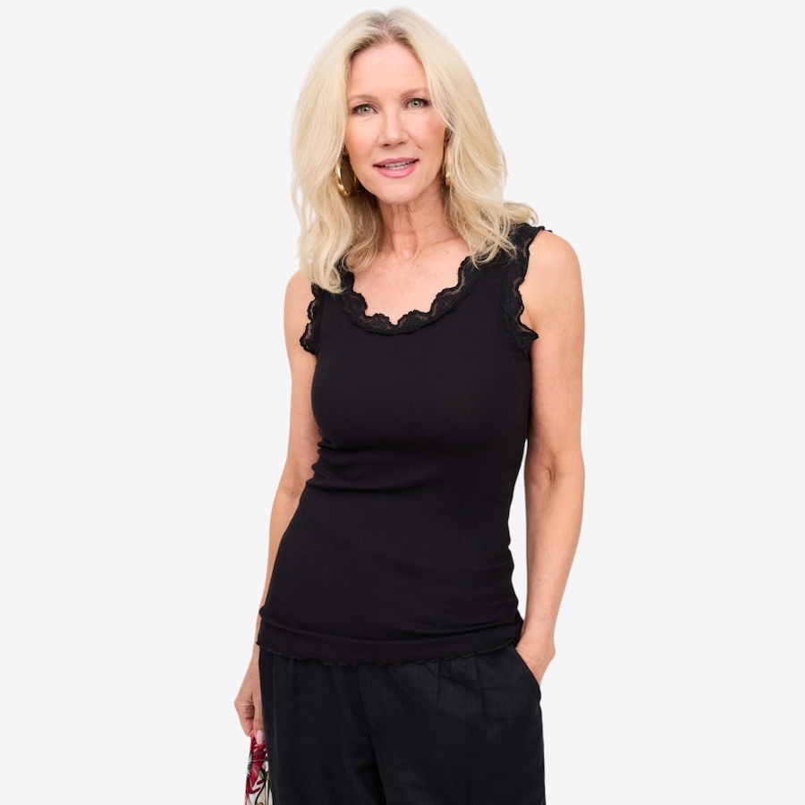 Image 125668_BLK.jpg, Product 125-668 / Price $80.00, Brian Bailey Lace Trim Tank Top from Brian Bailey on TSC.ca's Fashion department