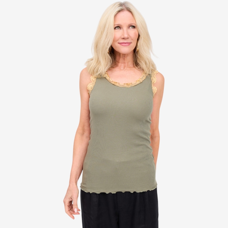Image 125668_OLI.jpg, Product 125-668 / Price $80.00, Brian Bailey Lace Trim Tank Top from Brian Bailey on TSC.ca's Fashion department