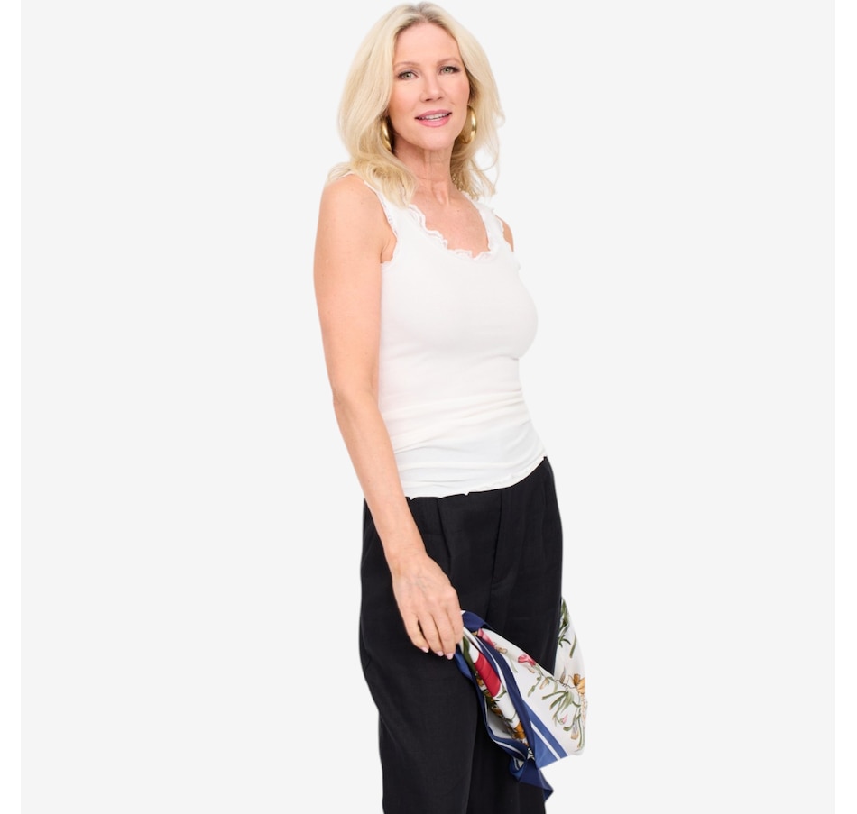 Image 125668_WHT.jpg, Product 125-668 / Price $59.99, Brian Bailey Lace Trim Tank Top from Brian Bailey on TSC.ca's Fashion department