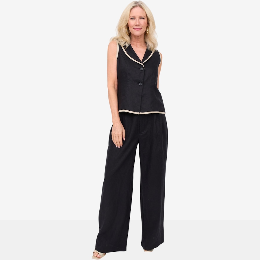 Image 125669_ALTMORE6.jpg, Product 125-669 / Price $69.88, Brian Bailey Linen Vest with Contrast Trim from Brian Bailey on TSC.ca's Fashion department