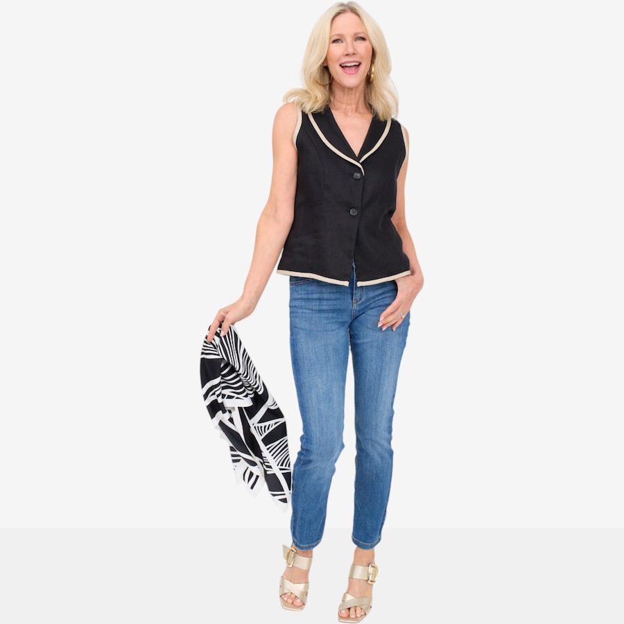 Image 125669_ALTMORE7.jpg, Product 125-669 / Price $69.88, Brian Bailey Linen Vest with Contrast Trim from Brian Bailey on TSC.ca's Fashion department