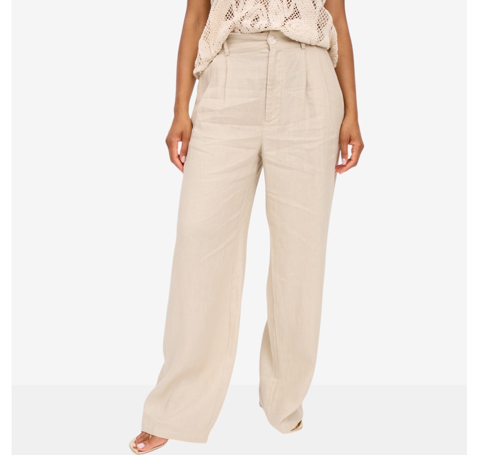 Image 125670_NAT.jpg, Product 125-670 / Price $135.00, Brian Bailey Wide Leg Linen Pant from Brian Bailey on TSC.ca's Fashion department