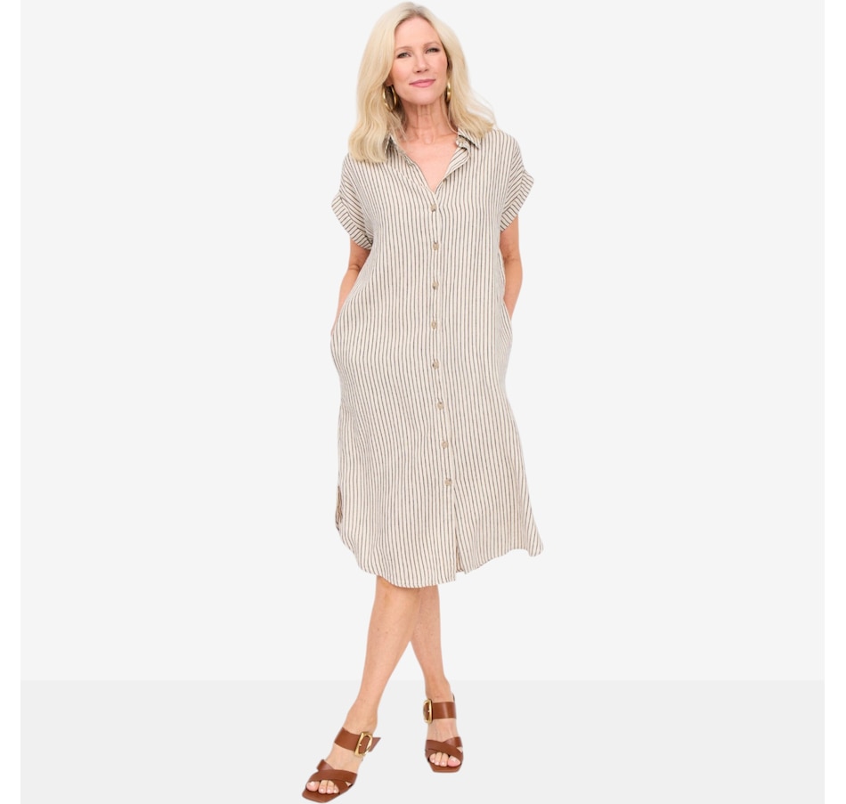 Image 125672_ALTMORE3.jpg, Product 125-672 / Price $165.00, Brian Bailey Linen Short Sleeve Shirt Dress from Brian Bailey on TSC.ca's Fashion department