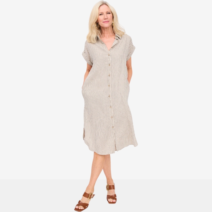Image 125672_ALTMORE3.jpg, Product 125-672 / Price $195.00, Brian Bailey Linen Short Sleeve Shirt Dress from Brian Bailey on TSC.ca's Fashion department