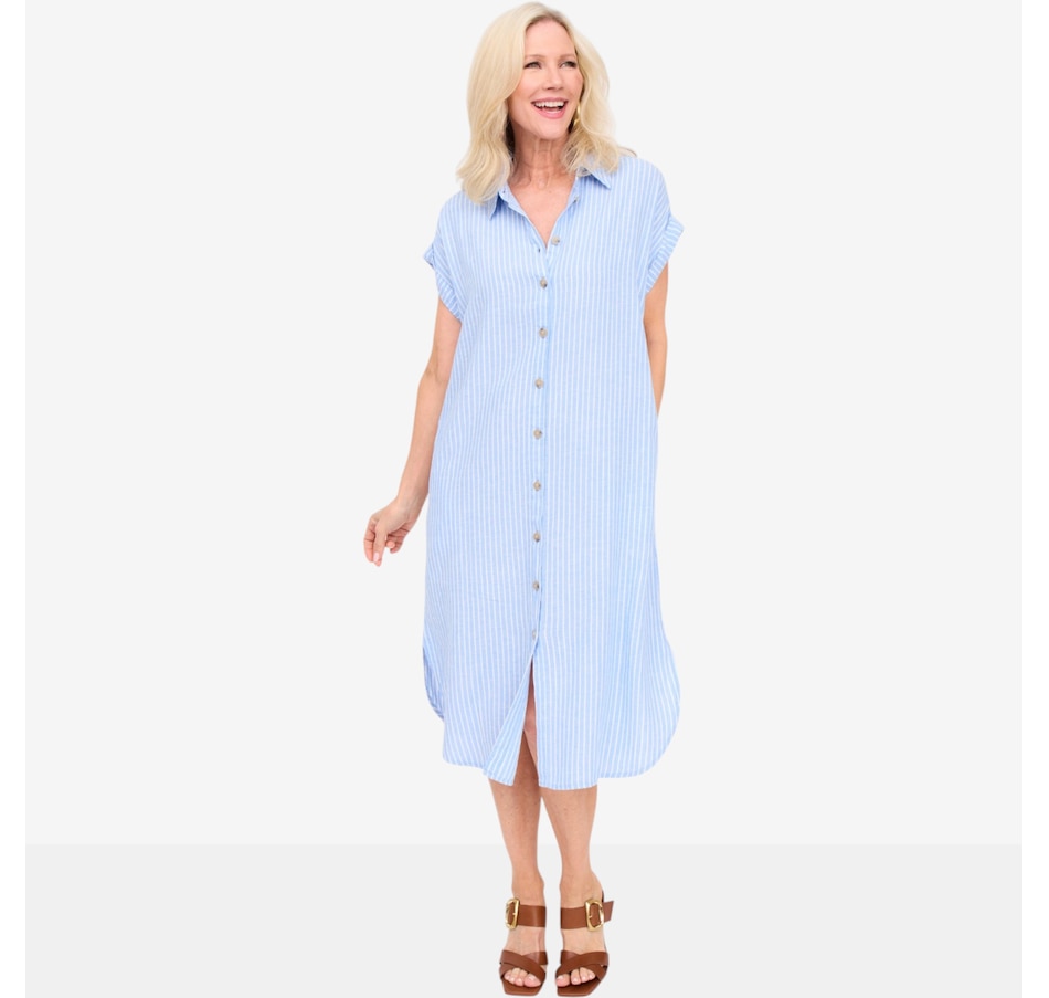 Image 125672_BSTR.jpg, Product 125-672 / Price $165.00, Brian Bailey Linen Short Sleeve Shirt Dress from Brian Bailey on TSC.ca's Fashion department