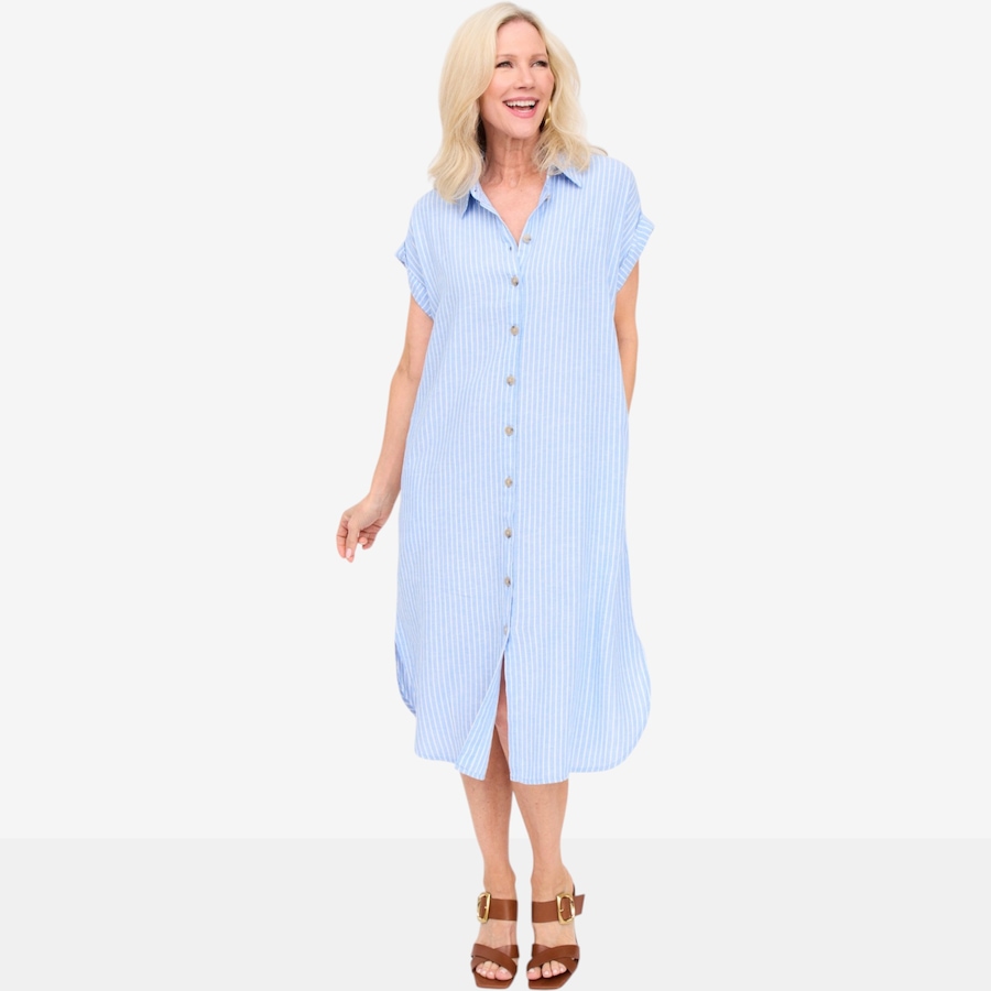 Image 125672_BSTR.jpg, Product 125-672 / Price $195.00, Brian Bailey Linen Short Sleeve Shirt Dress from Brian Bailey on TSC.ca's Fashion department