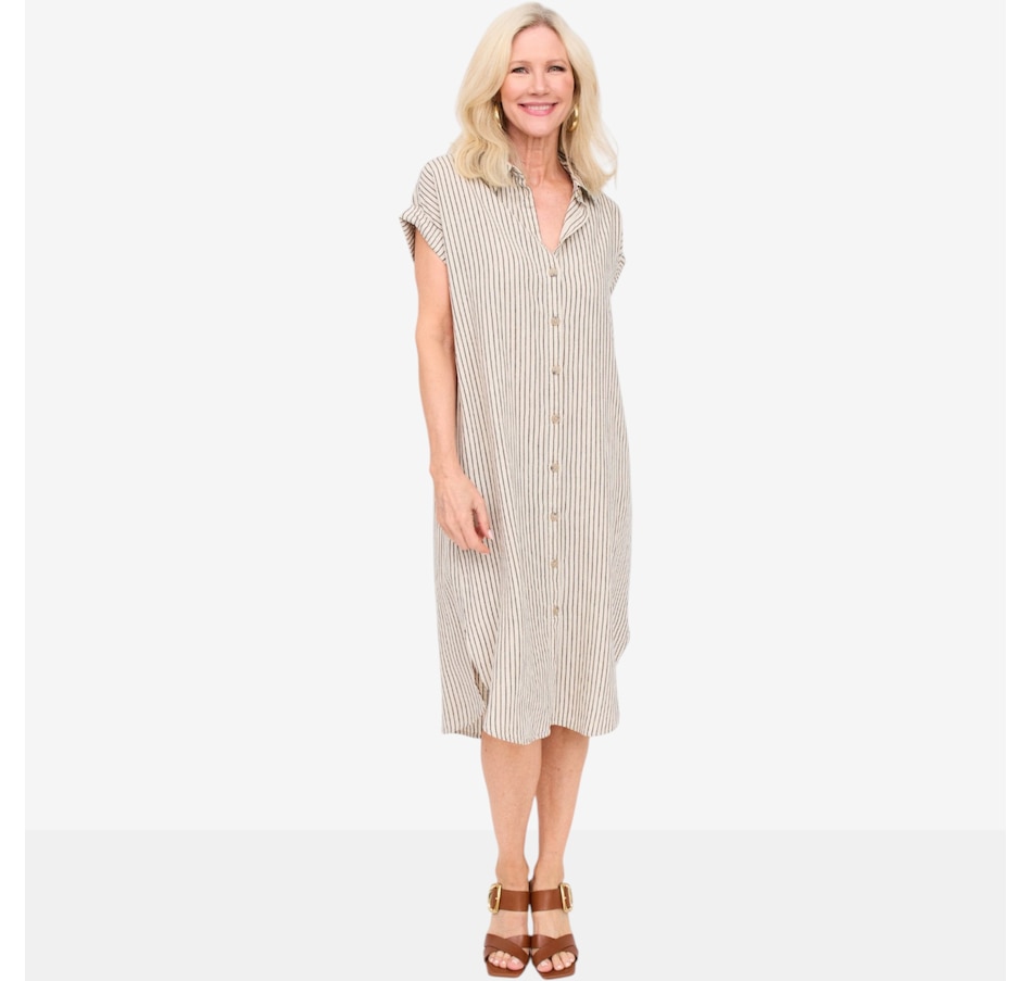 Image 125672_OATSE.jpg, Product 125-672 / Price $165.00, Brian Bailey Linen Short Sleeve Shirt Dress from Brian Bailey on TSC.ca's Fashion department