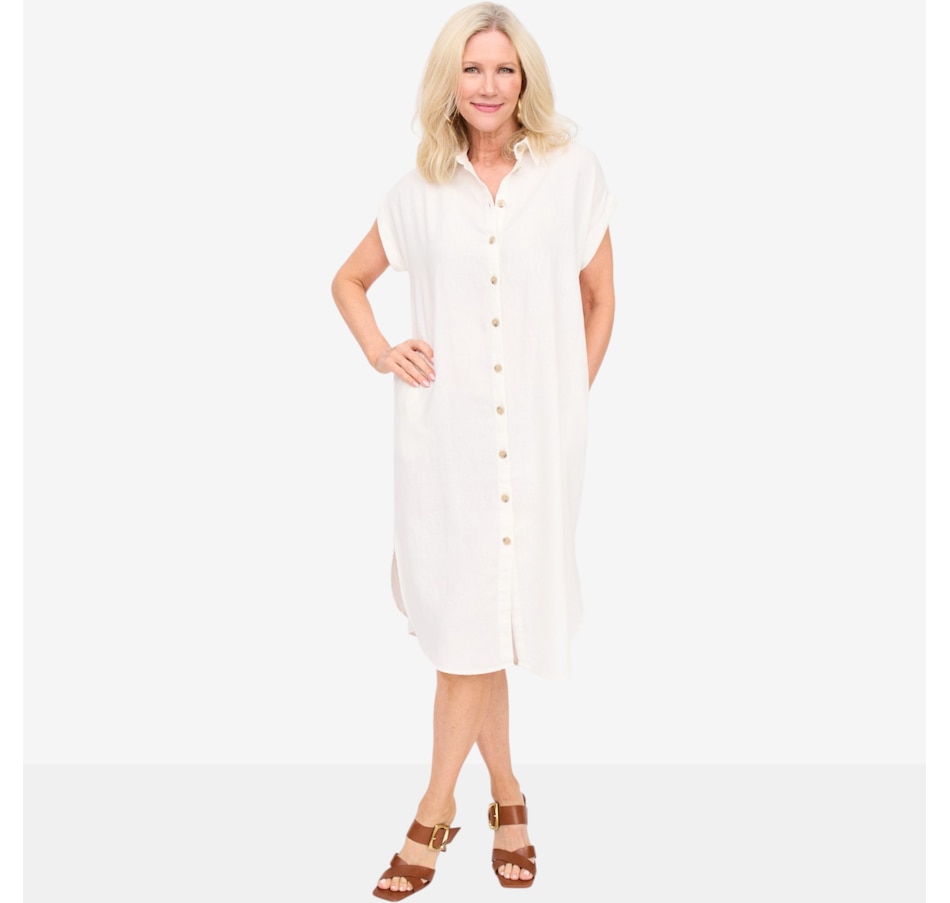 Image 125672_OWH.jpg, Product 125-672 / Price $165.00, Brian Bailey Linen Short Sleeve Shirt Dress from Brian Bailey on TSC.ca's Fashion department