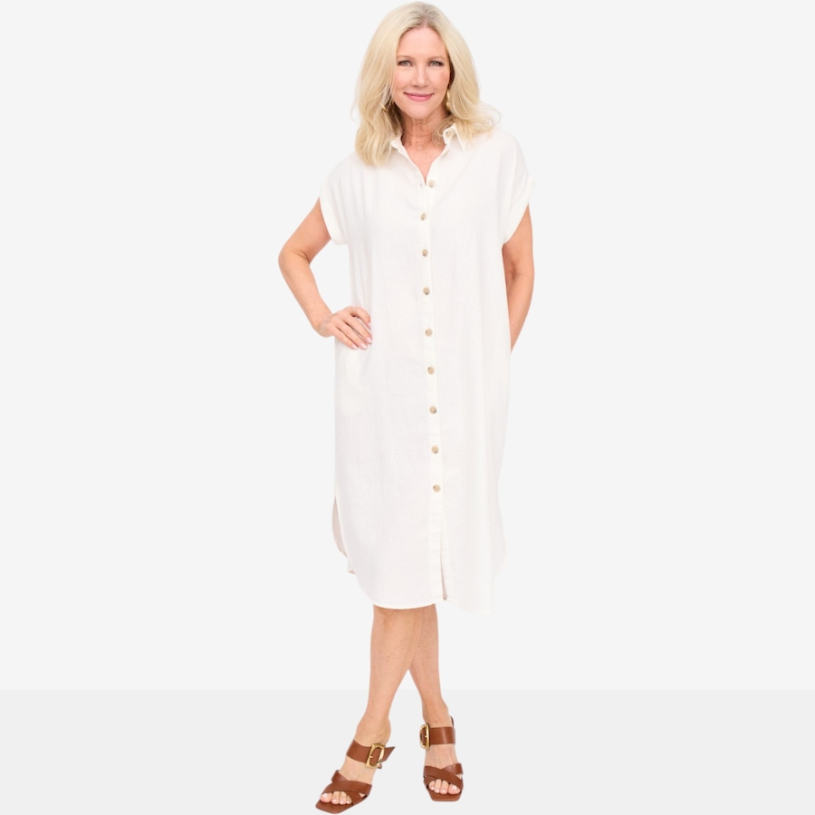 Image 125672_OWH.jpg, Product 125-672 / Price $195.00, Brian Bailey Linen Short Sleeve Shirt Dress from Brian Bailey on TSC.ca's Fashion department