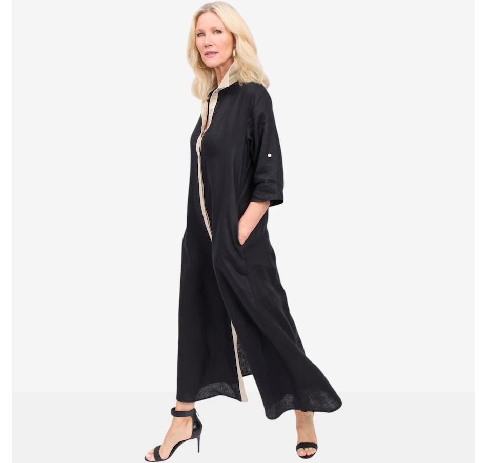 Image 125673_ALTMORE1.jpg, Product 125-673 / Price $179.99, Brian Bailey Linen Button Front Maxi Dress with Contrast Placket from Brian Bailey on TSC.ca's Fashion department