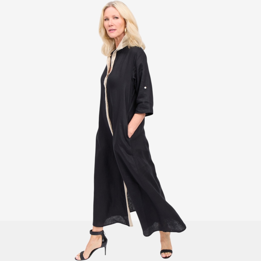 Image 125673_ALTMORE1.jpg, Product 125-673 / Price $119.88, Brian Bailey Linen Button Front Maxi Dress with Contrast Placket from Brian Bailey on TSC.ca's Fashion department