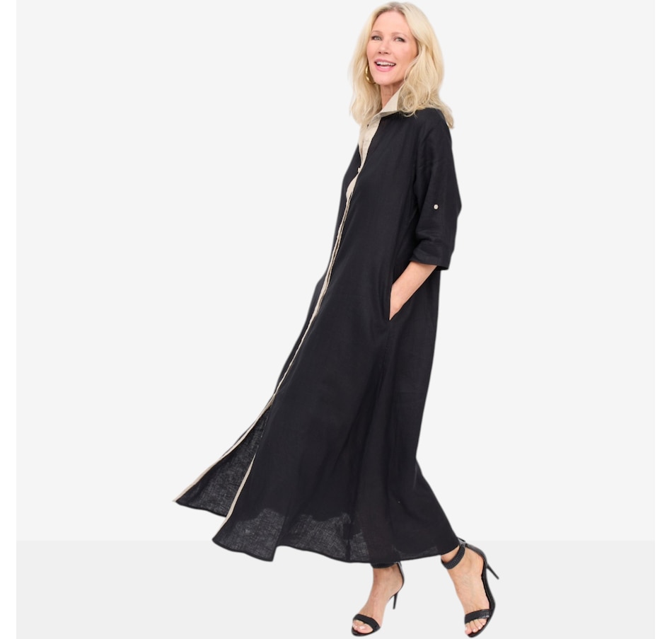 Image 125673_ALTMORE4.jpg, Product 125-673 / Price $179.99, Brian Bailey Linen Button Front Maxi Dress with Contrast Placket from Brian Bailey on TSC.ca's Fashion department