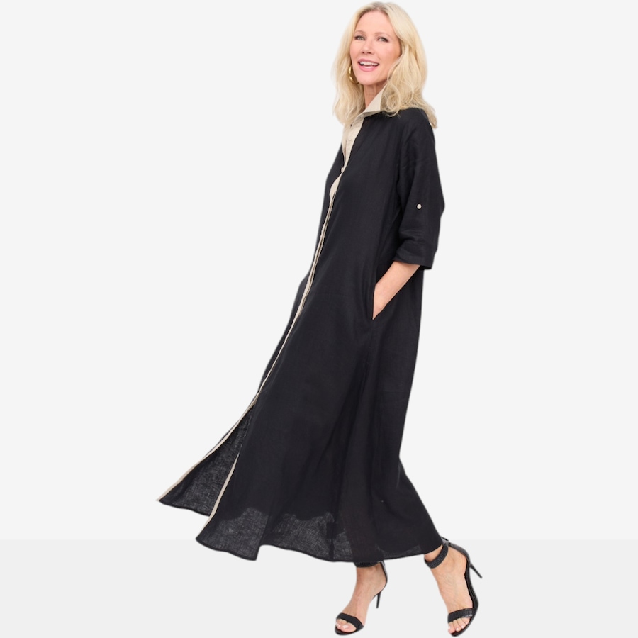 Image 125673_ALTMORE4.jpg, Product 125-673 / Price $119.88, Brian Bailey Linen Button Front Maxi Dress with Contrast Placket from Brian Bailey on TSC.ca's Fashion department