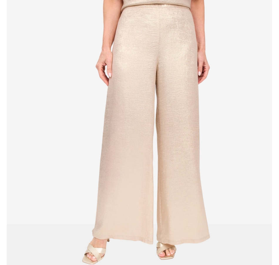 Image 125675_CHM.jpg, Product 125-675 / Price $120.00, Brian Bailey Flowy Metallic Pants from Brian Bailey on TSC.ca's Fashion department
