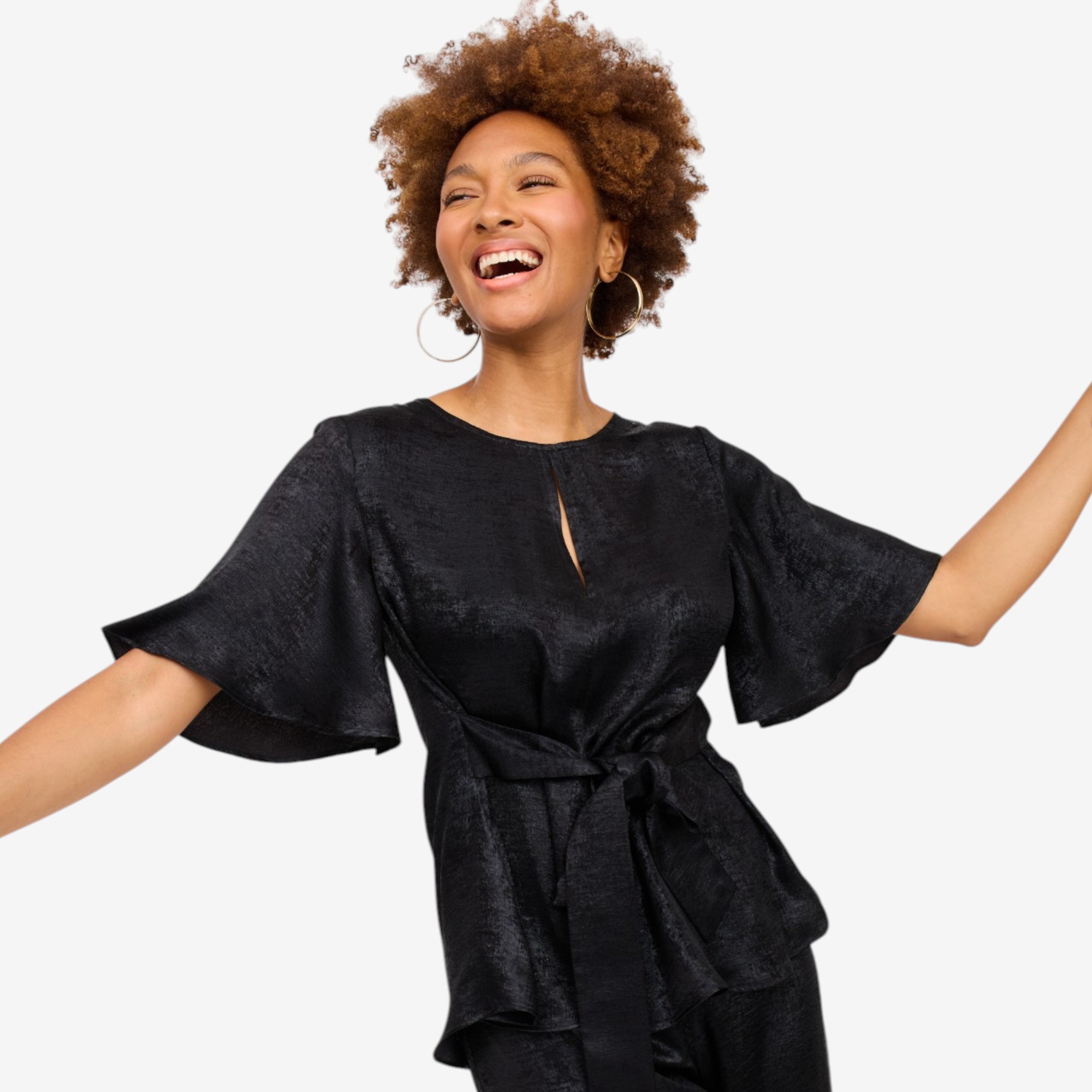 Kim & Co. Brazil Knit 3/4 Sleeve Tie Front Shirt - TSC.ca