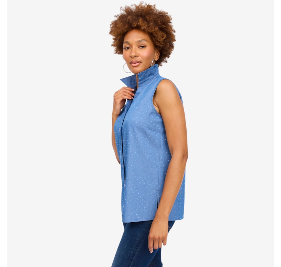 Image 125677_ALTMORE1.jpg, Product 125-677 / Price $70.00, Brian Bailey Sleeveless Button Down Shirt with Heat Set Crystals from Brian Bailey on TSC.ca's Fashion department