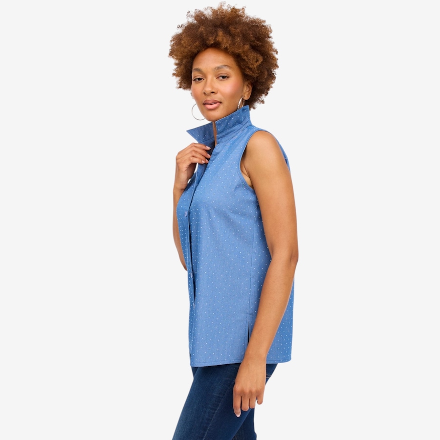 Image 125677_ALTMORE1.jpg, Product 125-677 / Price $80.00, Brian Bailey Sleeveless Button Down Shirt with Heat Set Crystals from Brian Bailey on TSC.ca's Fashion department