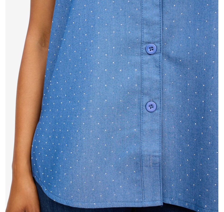 Image 125677_ALTMORE2.jpg, Product 125-677 / Price $70.00, Brian Bailey Sleeveless Button Down Shirt with Heat Set Crystals from Brian Bailey on TSC.ca's Fashion department